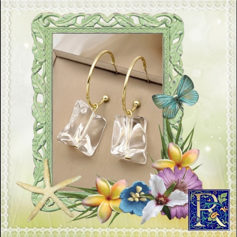 Geometric Ice Block Dangle Earring 🧊​